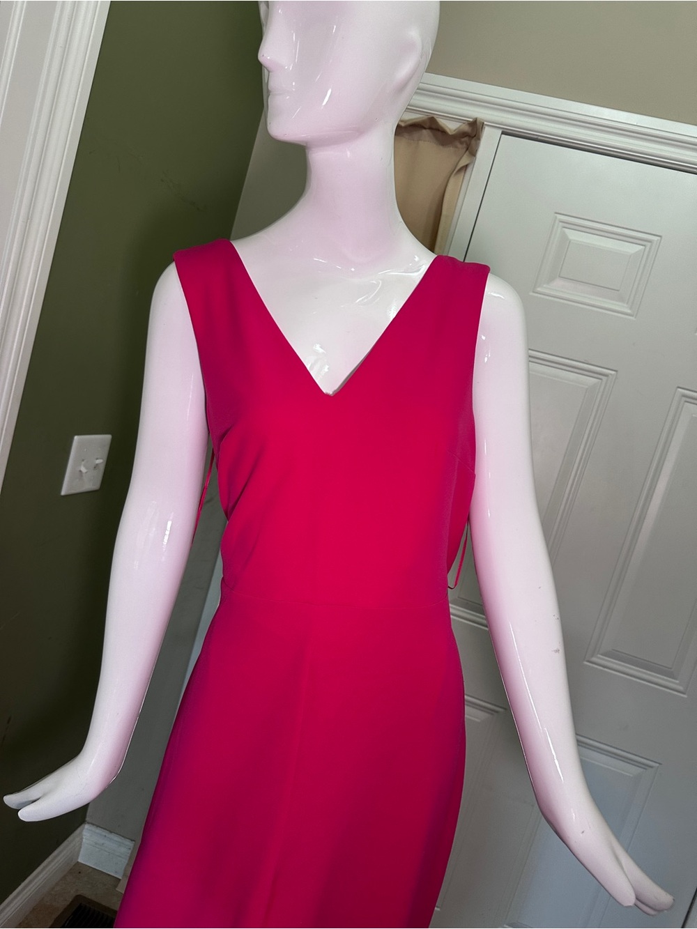 Women's V-Neck Hot Pink Jumpsuit